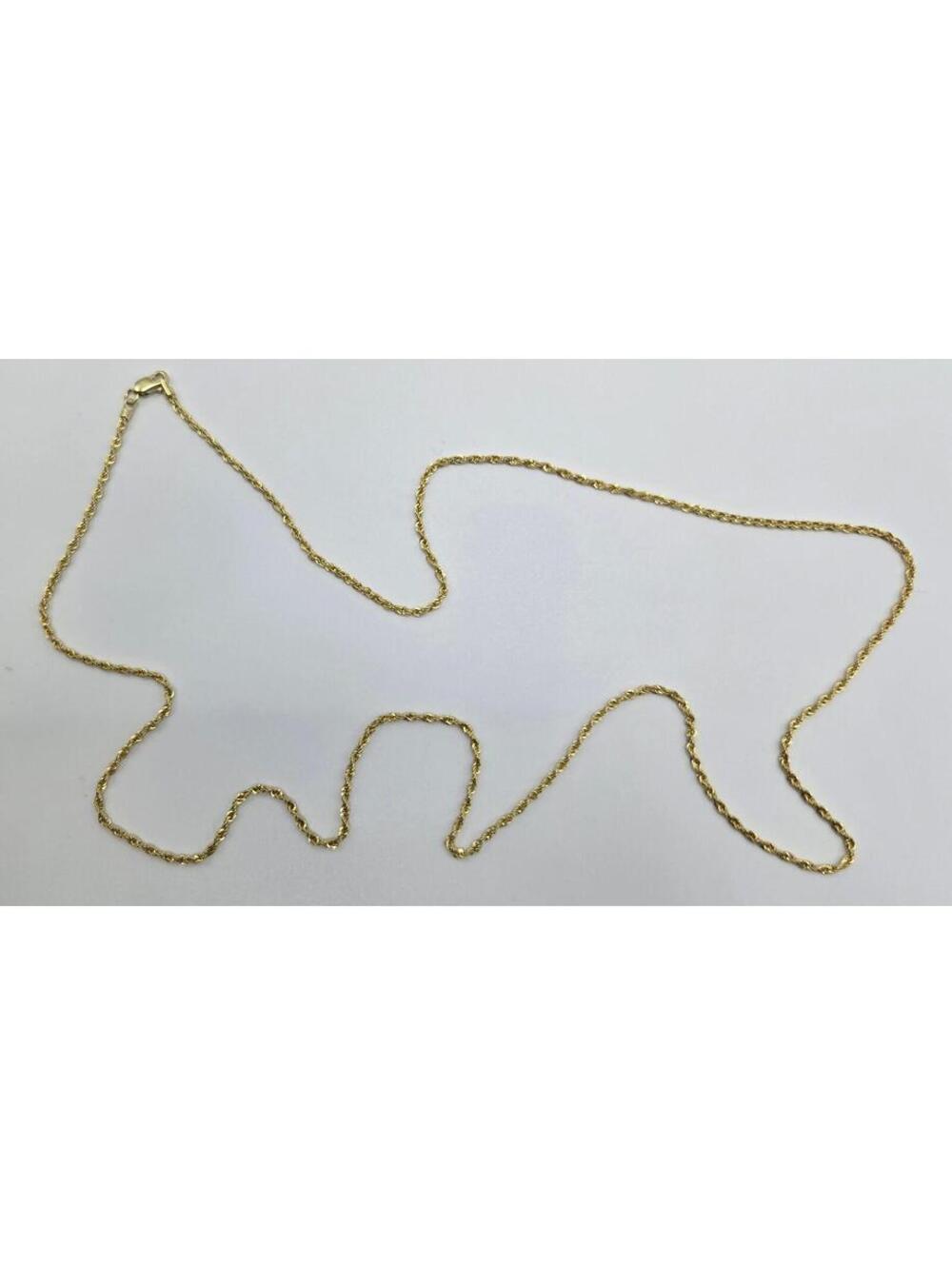 Real 14K Yellow Gold 1.6mm Diamond Cut Italian Rope Chain, 24" Italy - Picture 5 of 10